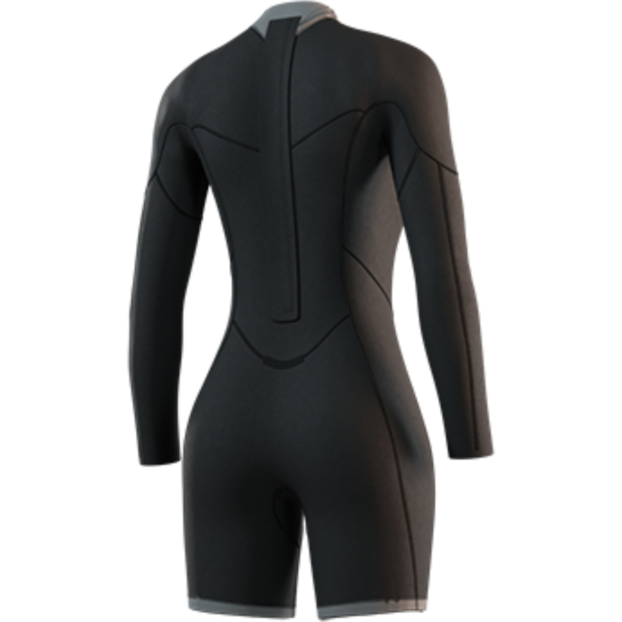 2026 Mystic Womens Brand 3/2mm Long Arm Back Zip Shorty Wetsuit 35000.250063 - Black